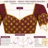 Front paper tracing design for Bridal Aari Blouse geometric embroidery pattern