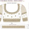 Front Paper Tracing for Bridal Aari Blouse Design with Detailed Embroidery Layout