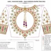 Luxury Bridal Aari Blouse Back Neck Design with Maggam Work and Pearl Border paper tracing