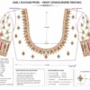 Bridal Emerald Green Aari Blouse Front View with Pearl and Stone Embroidery-paper-tracing