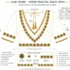 Back Paper Tracing Pattern for Double Neckline Netted Bridal Maggam Work Blouse Design