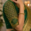 Luxury Bridal Aari Sleeve Design with JR Monogram Gold Embroidery and Kundan Work