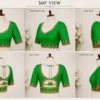 360 Degree View of Green Peacock Bridal Aari Work Blouse Design