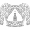 Back tracing design for peacock tassel bridal Aari blouse