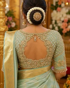 Designer Bridal Aari Blouse back neck design with premium Maggam Work embroidery