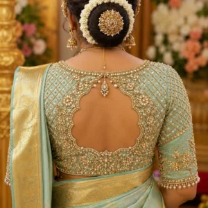 Designer Bridal Aari Blouse back neck design with premium Maggam Work embroidery