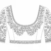 Front tracing pattern for luxury bridal Aari blouse embroidery