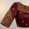 Heavy Bridal Aari Embroidery Sleeve Design with Antique Gold Zardosi Work