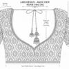 Peacock Bell Aari Blouse Design back neck bridal Aari embroidery with tassels and kundan work paper tracing