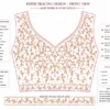 Front Paper Tracing Pattern for Pink Bridal Aari Blouse Design