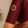 Hand Embroidered Bridal Aari Blouse Sleeve Design with Bead Work and Maggam Work