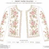 Premium 2 in 1 Invisible Aari Jacket with ivory transparent organza and handcrafted rose floral embroidery for bridal wear, custom tailoring and online Aari work front paper tracing