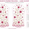 2 in 1 Invisible Aari Jacket with transparent organza and magenta rose floral Aari embroidery for South Indian bridal blouse transformation Sleeve paper tracing