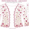 2 in 1 Invisible Aari Jacket with transparent organza and magenta rose floral Aari embroidery for South Indian bridal blouse transformation front paper tracing