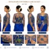 2 in 1 Invisible Aari Jacket with Royal Blue Peacock Embroidery on Transparent Organza for Bridal Blouse Custom Tailoring 360 view