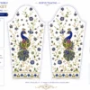 2 in 1 Invisible Aari Jacket with Royal Blue Peacock Embroidery on Transparent Organza for Bridal Blouse Custom Tailoring sleeve tracing
