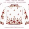 2 in 1 Wine Rose Invisible Aari Jacket Detachable Transparent Organza Aari Work Jacket back Paper Tracing