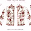 2 in 1 Wine Rose Invisible Aari Jacket Detachable Transparent Organza Aari Work Jacket Front Paper Tracing