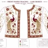 2 in 1 Invisible Aari Jacket with wine royal peacock embroidery on transparent organza detachable bridal blouse custom Aari work online front tracing
