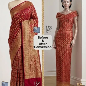 Custom Saree to Bodycon Sheath Dress