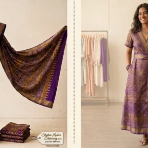Custom Saree to Casual A-Line Wrap Dress Conversion