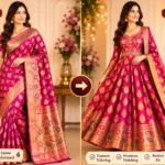 Custom Saree to Anarkali Gown Conversion