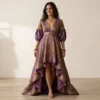 Custom Saree to Asymmetrical High-Low Dress Conversion