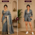 Custom Saree to Blazer & Shorts Co-Ord Set Conversion