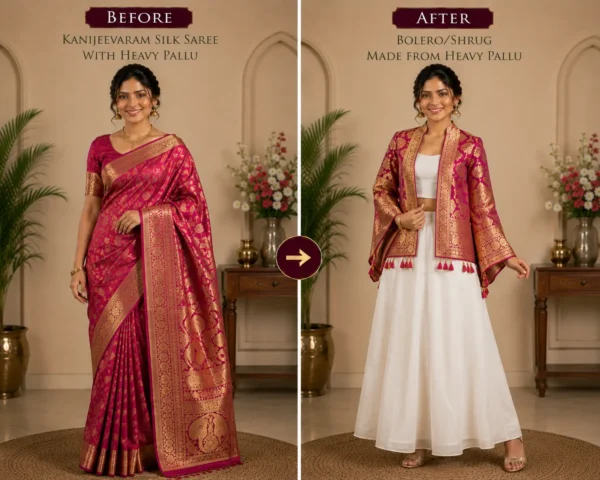 Custom Saree to Bolero/Shrug Conversion