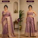 Custom Saree to Crop Top & Palazzo Set Conversion