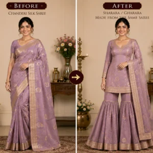 Custom Saree to Sharara/Gharara Dress Conversion