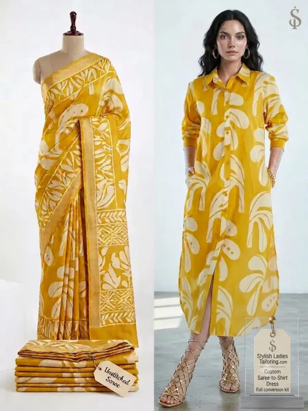 Custom Saree to Shirt Dress Conversion