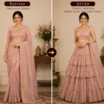 Custom Saree to Tiered Lehenga Conversion
