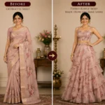 Custom Saree to Tiered Ruffle Skirt Conversion