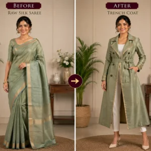 Custom Saree to Trench Coat Conversion