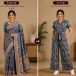 Custom Saree to Utility Jumpsuit Conversion