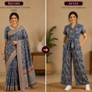 Custom Saree to Utility Jumpsuit Conversion