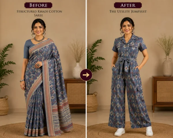 Custom Saree to Utility Jumpsuit Conversion