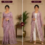 Custom Saree to Waterfall Cardigan Conversion