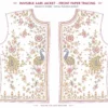 2 in 1 Invisible Aari Jacket with Royal Peacock Maggam Work embroidery on transparent organza detachable bridal blouse jacket front paper tracing