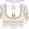 Aari Blouse back paper tracing design with U neck and embroidery layout