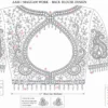 Back Paper Tracing Pattern for Emerald Green Royal Paisley Bridal Aari Blouse Design