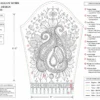 Sleeve Paper Tracing Pattern for Emerald Green Royal Paisley Bridal Aari Blouse Design