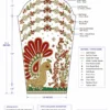 Close-up of handcrafted peacock sleeve Aari embroidery with kundan stones, pearls and Maggam work