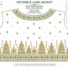 Emerald Green Temple Heritage Invisible Aari Jacket Detachable Transparent Organza Bridal Jacket back paper tracing