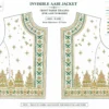 Emerald Green Temple Heritage Invisible Aari Jacket Detachable Transparent Organza Bridal Jacket front paper tracing