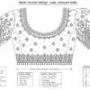 Green Peacock Aari Bridal Blouse front paper tracing design for Aari embroidery workers