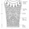 Green Peacock buff sleeve Aari paper tracing design with jhumka pearl and paisley motifs