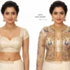 Ivory Peacock Royal Invisible Aari Jacket detachable transparent organza bridal jacket with handcrafted royal peacock Aari embroidery