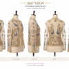 360 degree view of Ivory Peacock Royal Invisible Aari Jacket handcrafted with traditional Aari work